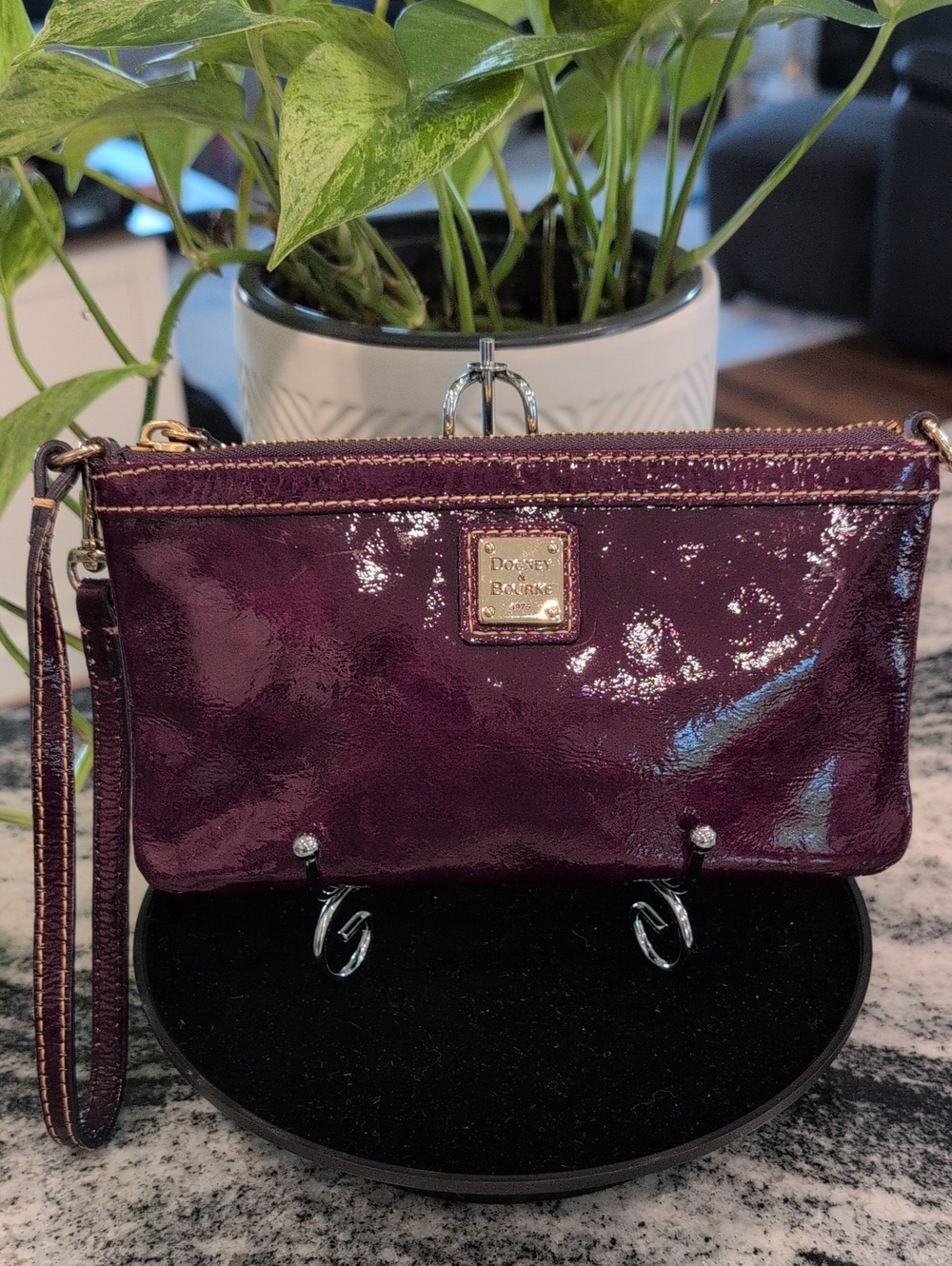 Dooney & Bourke Plum Patent Leather Wristlet
